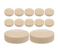 Sosoport 12 Piezas Pieza Redonda de Madera de Pino sin Terminar para Manualidades, Superficie Lisa y Base Estable, Adecuado para Pintura Artística y Decoración Hogar