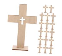 Sosoport 18 Cruces De Madera Sin Terminar Adornos De Mesa De Pie Para Manualidades DIY Decoraciones Espirituales Católicas Para Pascua Bautismos Eventos Religiosos