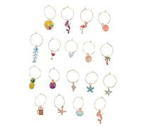 Sosoport 18 piezas Charm de Vino de Identificadores de Copas de Vino de Decoraciones para Fiestas Accesorios Prácticos para el de Bebidas