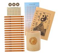 Sosoport 1juego Adivinación Chino con Palos De Bambú y De Instrucciones Kit De Herramientas para Tai Chi y Decoración Varillas De Adivinación y Cubo De Almacenamiento