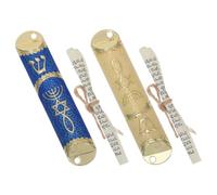 Sosoport 2 Juegos Mezuzá Metálica con Pergaminos Judaica para Puerta Exterior Decoración Religiosa Judía para del Hogar Adorno Significativo para Entrada Interior y Exterior