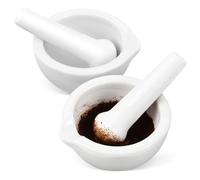 Sosoport 2 juegos Morteros y Mano de Porcelana para Cocina Cuencos de Molienda con Diseño Ergonómico para Especias y Condimentos Herramienta Resistente y Fácil de Limpiar para Moler