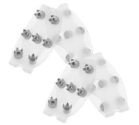 Sosoport 2 Pares Clavos de Hielo para Zapatos con 7 Dientes, Suela Antideslizante de Silicona y Hierro Galvanizado, Ajuste Elástico para Caminos con Nieve o Helados