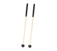 Sosoport 2 Piezas Baqueta de bola con mango de madera. baquetas digitales para pisos baquetas de lengua de goma mazos de bombo mazos de goma accesorios de tambor caucho