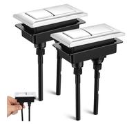 Sosoport 2 Piezas Botón de Doble Descarga para Inodoro, ABS, Modelo Manual | Pulsador Roca, Repuesto Rectangular Varillas Ajustables, para Tapa de Cisterna y Tanque Doble Color Aleatorio