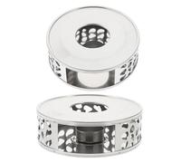 Sosoport 2 Piezas Calentador de Té Calienta Teteras de Acero Inoxidable con Diseño Floral Base Resistente para Mantener el Té Caliente Casa