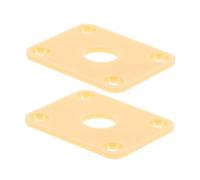 Sosoport 2 Piezas cubierta del gato conector de guitarra macho plato de cavidad de guitarra tuerca de guitarra Conector jack para guitarra, bajo y barril placa de gato manual AbS Amarillo