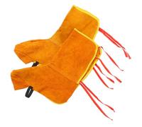 Sosoport 2 Piezas de Calzado para Soldador de Cuero Polainas Resistentes al Calor Desgaste Cubrebotas para Trabajo de Soldadura Antideslizantes y Reutilizables
