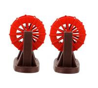 Sosoport 2 Piezas Decoración Rueda de Agua Mini Fuente Plástica Silenciosa para Estanques Ornamento Paisajismo Zen Jardín Accesorio Rojo