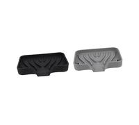 Sosoport 2 Piezas Jabonera de Silicona Gruesa con Drenaje para Baño y Cocina Soporte para Jabón Antideslizante de Negro y Gris Organizador Práctico y Duradero