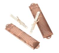 Sosoport 2 Piezas Mezuzah Metálica Robusta con Pergamino Sagrado Decoración Religiosa Artesanal Israelí para Puertas de Aluminio de Aleación de Aluminio Color Rojo Antiguo Adorno Cultural