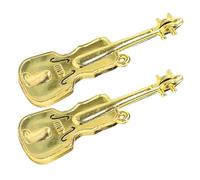 Sosoport 2 Piezas Mini violín Adorno de Instrumento Musical navideño Colgante de Instrumentos Musicales miniinstrumento Musical violín Miniaturas el plastico Golden
