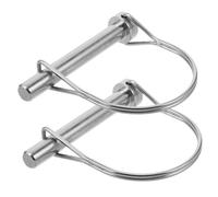 Sosoport 2 piezas Pasador de Bloqueo para Remolques Pin de Seguridad con Anilla de Alambre Galvanizado al Resistente para Acoplamientos de Remolque