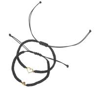 Sosoport 2 piezas Pulsera de Hilo Trenzado para Mujer y Niña Conjunto Diseño de Corazón Accesorio Pulseras Juego para Madres Hijas para y Uso Diario