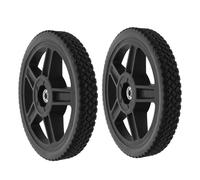 Sosoport 2 Piezas Ruedas para Cortacésped con Neumáticos PVC Antipinchazos y Buje PP Resistente Ruedas de Repuesto para Cortadoras y Carritos de Jardín con Orificio de Rodamiento
