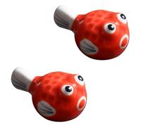 Sosoport 2 Piezas Soporte para Palillos de Cerámica Pez Globo Rojo, Estilo