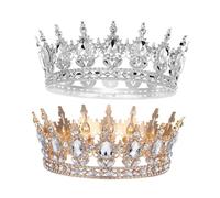 Sosoport 2 Piezas Tiara Barroca Vintage con de Rhinestones para Novia y Fiesta Accesorio Europeo Retro para Mujeres y Niñas Decoración para Boda y Celebraciones