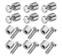 Sosoport 20 Juegos Tornillos Metálicos para Marcos Acrílicos Separadores para Montaje Cuadros 19-22 MM Herrajes para Letreros de Vidrio Fijación Segura Pared