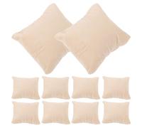 Sosoport 20 Piezas Mini Almohadas de Terciopelo Color Beige para Exhibir Relojes y Pulseras, Soporte Protector de Algodón de Seda para Joyería, Adecuado para Exposición y Almacenamiento