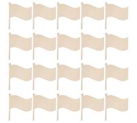 Sosoport 20 Unidades Mini Banderas de Madera Superficie Lisa Astillas sin Terminar para Pintar y Decorar para Manualidades Infantiles en Fiestas del Día