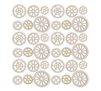 Sosoport 200 Piezas Componentes de Engranajes de Madera sin Terminar, Discos y Astillas de Madera Artesanales de 2.5-5 Cm, Perfectos para Manualidades DIY y Decoración Estilo