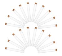 Sosoport 24 Piezas Tubo de Vidrio de Laboratorio 20ml 20x150mm con Corcho | Transparente, Base Redonda, Cierre Hermético, Muestreo Preciso, Uso en Aula y Manualidades