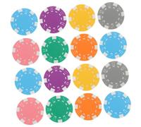 Sosoport 28 Piezas Chips de Arcilla fichas de póquer Chips de póker en Blanco Largo cálculo pequeñas fichas de Bingo Monedas de Juego fichas de Bingo de Colores Chips para apostar páginas