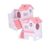 Sosoport 2piezas Casa Villa De Escondite para Hámster y Pequeños Roedores Resistente y Colorida Refugio Seguro para Conejillos De Indias y Cobayas