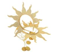 Sosoport 2piezas Diadema Aureola Virgen María Dorada por Paquete Accesorio de Tocado para Disfraces de Reina Bodas y Moda Lolita