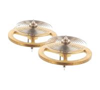Sosoport 2piezas Rueda De Equilibrio para Mecanismo De Reloj Repuesto De Resorte De Balance Dorado Accesorio Completo para Reparación De Relojes Mecánicos y Alarmas Clásicas