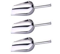 Sosoport 3 piezas Cucharas de Hielo Inoxidables para Cocina Bar y Herramientas Prácticas para Cubos de Hielo Alimentos y Diseño Ligero y Portátil para Congeladores y Cubiteras
