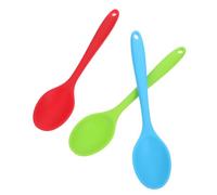 Sosoport 3 piezas Cucharas de Silicona para Cocinar de Unidades Colores Verde Rojo Azul Ligeras y Fáciles de Limpiar Cucharas Largas para y Servir Cocina