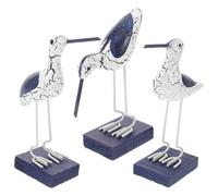 Sosoport 3 Piezas de Decoración Artesanal de Aves Marinas de Madera Estilo Mediterráneo Accesorios para Fotos y Manualidades para Hogar Sala y Oficina Adornos Naturales Costeros