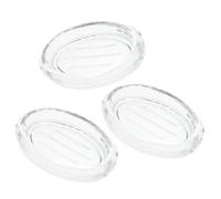 Sosoport 3 Piezas Vidrio Transparente Jabonera Ovalada para Encimera y