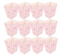 Sosoport 30 Piezas Cajas de Papel para Palomitas de Maíz con Lazo en Color Rosa y Crema para Fiestas Cajas para Refrescos para Noches de Cine y Decoración de Shower Varios estilos