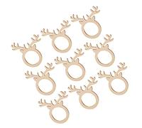 Sosoport 30piezas Servilletero De Madera Forma De Astas Navideñas Anillos De Servilleta De Madera para Decoración De Mesa De Comedor