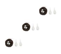 Sosoport 3juegos Adorno De Nido De Pájaros Artificiales para Jardín Decoración De Navidad Pajaritos Simulados para Hogar y Oficina Material Natural Diseño Único De Nidos Decorativos