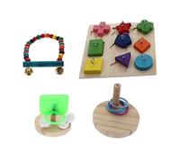 Sosoport 4 Juguetes De Entrenamiento De Inteligencia para Pájaros Anillos Apilables Juego Interactivo Ideal para Loros Resistentes a La Mordida