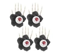 Sosoport 4 Piezas Anillo de Servilleta para Halloween Diseño de Ojo y Mano Fantasma, Material Plástico y Cuerda de Yute, Ambiente Festivo para Reuniones Familiares y Restaurantes