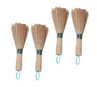 Sosoport 4 Piezas Cepillo de Limpieza de Cocina con Mango Herramienta para Lavar Platos y Ollas Uso Seco y Húmedo Colores Surtidos