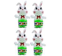 Sosoport 4 Piezas conejito tamborilero toys adorable juguete de cuerda juguete de cuerda decorativo artículos de relojería para Juguetes de relojería para AbS