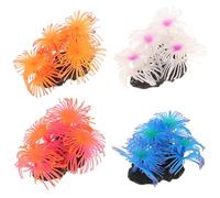 Sosoport 4 Piezas de Coral Artificial para Acuario Decoración Colorida Resistente para Peceras de Agua Dulce Accesorios Realistas para Paisaje Submarino Kit para Hábitats de Peces