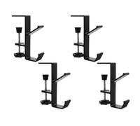 Sosoport 4 Piezas Gancho Colgante Navideño Negro de Aluminio Espacial, | Compatible, Antideslizante y Resistente, para Fiestas y Dormitorios, Diseño Compacto de Carga Fuerte