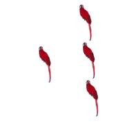 Sosoport 4 Piezas Loro De Simulación Decoración Loro De Espuma Modelos De Loros Artificiales Pájaro Realista Loro Falso Vívido 35c Ventana De Pato Animal Rojo