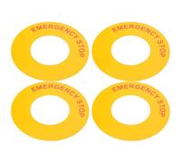 Sosoport 4 piezas Pegatinas Adhesivas Señal Paro Emergencia Etiquetas Seguridad Industrial para Botón Parada Señalización Práctica para Maquinaria y Equipos Aplicación Fábricas y Hogares