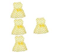 Sosoport 4 Piezas Vestido de piña para Mascotas Traje Hawaiano Ropa de Fiesta Hawaii Dog Clothes Falda Vestido Formal Vestido de Traje de Mascota Ropa de Verano para Mascotas Cachorro