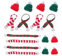 Sosoport 48 Piezas Mini Knit Hat and Scarf Set para Decoración Navideña Sombreros Pequeños para Botellas de Vino y Bufandas Tejidas Adornos Miniatura para DIY Artesanía y Muñecos