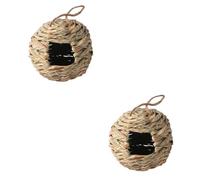 Sosoport 4piezas Casita De Pájaros Hecha Mano De Nido Acogedor para Aves Decoración Natural para Jardines y Patios Pack