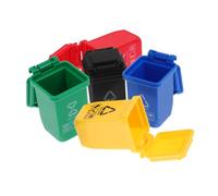 Sosoport 5 Mini Botes De Basura Botes De Basura En Miniatura para Cubo De Basura Retro para Casa De Muñecas Cubos De Basura para Clasificar Surtidos De Plástico Marrón