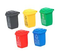 Sosoport 5 Piezas Conjunto de Botes de Basura Miniatura para Clasificación Accesorios Resistentes para de Muñecas Contenedores Pequeños para